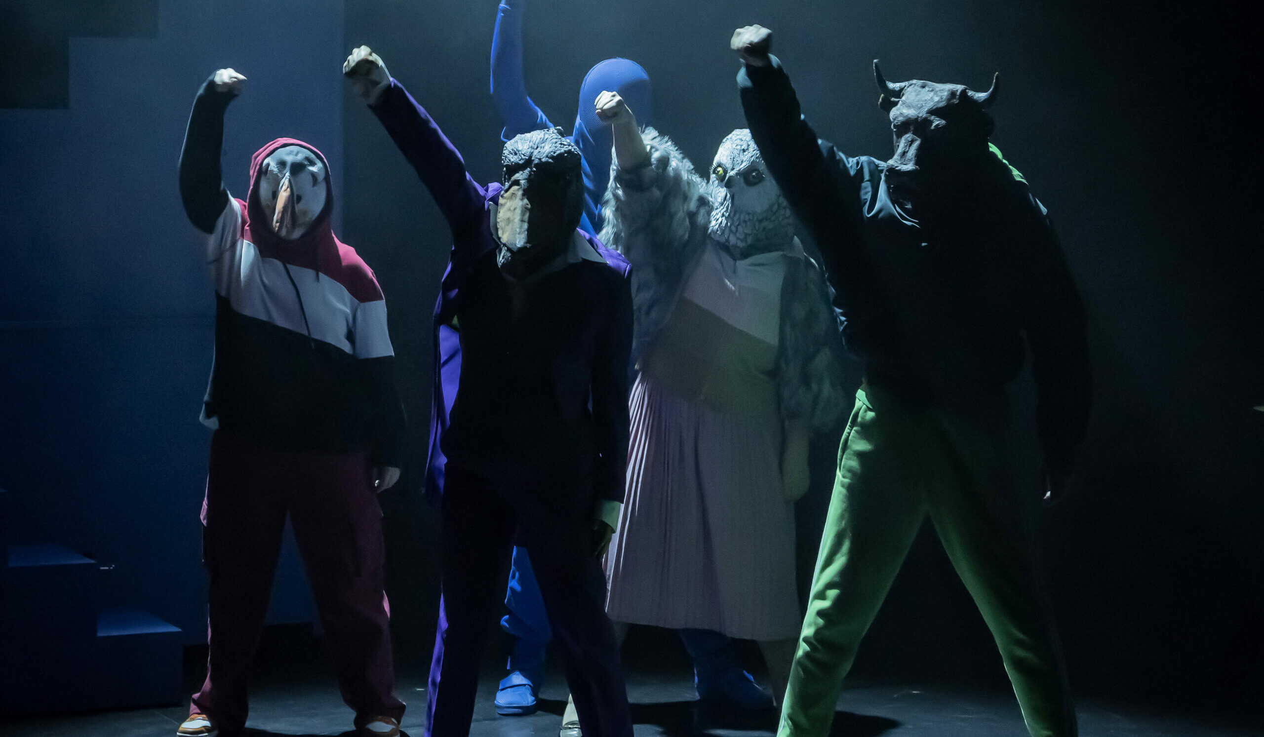 France Nogent-sur-Marne 2025-02-04, HAPPY APOCALYPSE Creation by FOUIC Company Staging by Clotilde Morgieve and Jean-Christophe Dolle with Sol Espeche, Yann de Monterno, Geraldine Roguez, Clotilde Morgieve and Jean-Christophe Dolle Music by Noe Dolle, Laurent Guillet and Pierre Martin-Danos Scenography and suits by Marie Herve Lights by Simon Demeslay Sound by Georges Hubert at the Theatre Antoine Watteau. Photograph by Pascal Gely / Hans Lucas
France Nogent-sur-Marne 2025-02-04, HAPPY APOCALYPSE Creation de la compagnie FOUIC Mise en scene de Clotilde Morgieve et Jean-Christophe Dolle avec Sol Espeche, Yann de Monterno, Geraldine Roguez, Clotilde Morgieve et Jean-Christophe Dolle Musique de Noe Dolle, Laurent Guillet et Pierre Martin-Danos Scenographie et costumes de Marie Herve Lumieres de Simon Demeslay Son de Georges Hubert au Theatre Antoine Watteau. Photographie de Pascal Gely / Hans Lucas